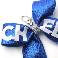 Pita Glitter Cheer untuk Tas Butik Anak Perempuan, Gantungan Kunci Pita Cheer, Dekorasi Gantungan Kunci Tas