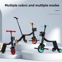 Tricycle d'équilibre multifonctionnel 8-en-1 pour enfants, nouveau scooter évolutif pour bébé avec musique, lumières et poignée de poussée