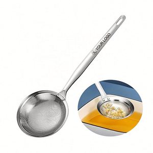 Colador de Alimentos de Malla Fina de Acero Inoxidable con LOGO Personalizado, Cuchara Multifuncional para Desgrasado de Ollas Calientes, Espumadera para Grasa y Espuma, Apto para Lavavajillas - Product Image 1