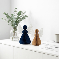 Lot de 2 décorations de Noël en papier nid d'abeille 3D, anges, pour la table de Noël, les fêtes saisonnières, les mariages, le Nouvel An