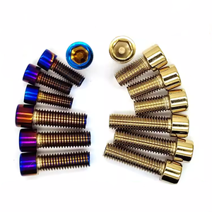 Sekrup <span class=keywords><strong>Titanium</strong></span> M3 M5 M6 M8 X 1.25 X 20mm 10mm - 65mm Pitch 1.0mm Ti Hex Socket Allen Cap Head Bolts untuk Jok Sepeda Jalan DIN913 - Product Image 2