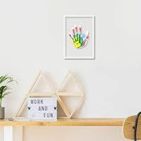 Bingkai Foto Kayu Transparan A4 Kit Cetak Tangan Keluarga Pasangan Cetak UV Kerajinan DIY Kenang-kenangan Baby Shower Set Hadiah Tanpa Batas