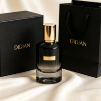 Nouvelle conception de flacon de parfum pour homme en verre rond dégradé noir 50 ml 100 ml, couleur Pantone personnalisée, prix de gros d'usine, boîte