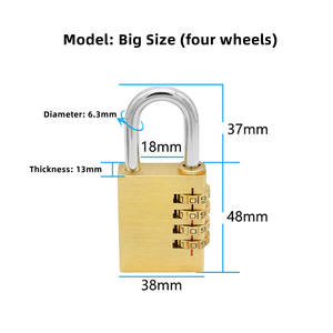 Candado de combinación de cobre puro sólido, candado antirrobo pequeño impermeable para exteriores para equipaje de dormitorio, pulido y duradero - Product Image 6