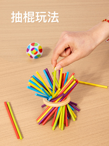 Palos de madera Dados Juego de equilibrio Juego de mesa de madera Matemáticas Montessori Juguete educativo Habilidades motoras finas Juguetes de conteo Viajes para niños - Product Image 5