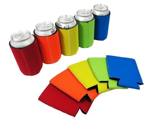 ที่หุ้มขวดน้ำอัดลมและเบียร์แบบพับได้ สีพื้น ทำจากนีโอพรีน สำหรับงานปาร์ตี้บาร์บีคิวกลางแจ้ง - Product Image 1