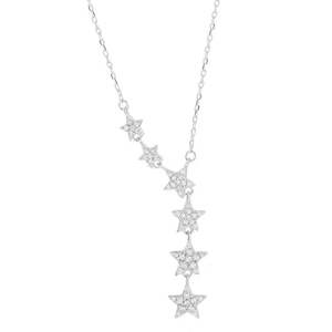 Collier étoile avec pendentif pompon en argent 925, vente en gros, chaîne de tempérament Simple, bijoux fins pour femmes, nouvelle collection d'usine - Product Image 1