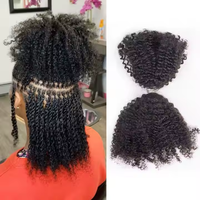 Vente chaude 100% cheveux humains en vrac 100g Double dessiné en gros Afro crépus en vrac cheveux humains pour le tressage