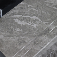 Carrelage de marche en céramique gris aspect marbre brillant, corps plein, 170x300x1200mm