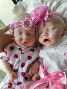 Poupée <span class=keywords><strong>Reborn</strong></span> Bébé Fille Corps Entier en Silicone Platine 45cm 3.75kg, Jouet Doux Lavable, Collectionnable, Idée Cadeau - Product Image 3