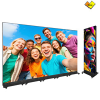 Qray P2.5 P1.86 Totem publicitaire intelligent portable mural intérieur/extérieur, écran d'affichage numérique pliable, support d'affichage publicitaire LED