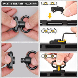 Sangle de fusil tactique réglable à 2 points avec boucle en métal, sangle élastique pour la chasse et le tir - Product Image 5