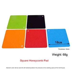 SHT Square 5mm d'épaisseur, tapis de cuisson en silicone réutilisable, anti-brûlure, antidérapant, isolant thermique, pour pot en terre cuite, avec drainage d'eau, pour friteuse à air - Product Image 6