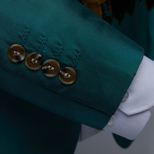 Ensemble <span class=keywords><strong>de</strong></span> <span class=keywords><strong>costume</strong></span> homme slim 2 pièces, motif grand col vert fruité, tendance - Product Image 6