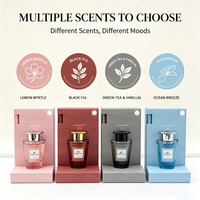 Diffuseur de parfum d'ambiance OEM pour la maison, sans alcool, aux huiles essentielles, parfum floral ambré, avec bâtonnets en fibre de rotin