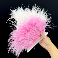 Frange de plumes d'autruche personnalisable en gros, 6-20 cm, pour couture, robes, costumes, décorations de mariage et de fête