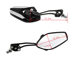 Motor Accessories Motorcycle Black Aluminum Alloy Modify Rearview Mirror For Motorcycle Universal Convex Side Mirror
