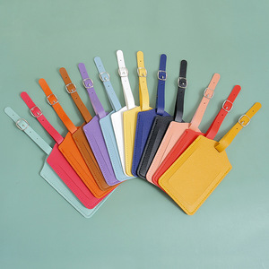 Vente flash : Étiquette à bagages en cuir PU multicolore pour carte d'embarquement d'avion, étiquette de voyage créative pour enregistrement à l'aéroport, porte-clés - Product Image 4