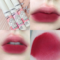Cappuvini Mat Velours Doux Brume Lèvres Boue Antiadhésive Tasse Apparence Imperméable Blanc Gris Rose Teinte À Lèvres