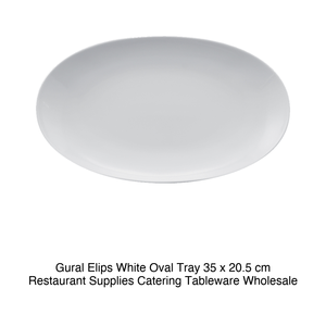 Plateau de service ovale blanc Elips Ø 35 × 20,5 cm Gural Els35Ky00 - Product Image 2