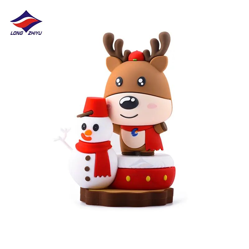 Longzhiyu 2021 Hot Sale Blind Box Christmas Gifts Snowman Decorations 3D PVC Figure for Xmas