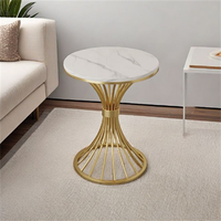 Table basse ronde moderne de luxe en acier inoxydable pour salon, canapé, hôtel