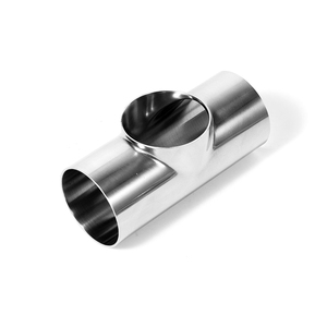 Thép không gỉ 304 cấp thực phẩm chống ăn mòn thấp Miệng phẳng ba chiều Hàn đánh bóng khớp nối đường kính bằng nhau - Product Image 1