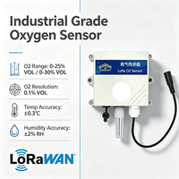 Capteur d'oxygène électrochimique LoRaWAN O2 0-25%VOL, détecteur de gaz sans fil IoT pour température et humidité
