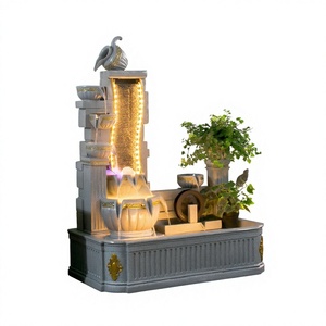 Fuente de Agua Moderna de Resina ORIGINAL con Iluminación LED, Decoración de Cascada para Hogar, Oficina, Sala de Estar y Jardín - Product Image 4