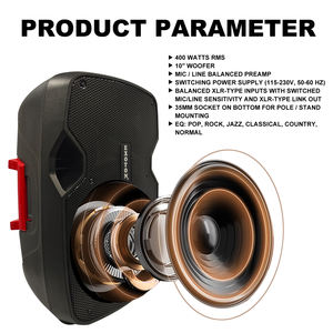 Enceinte active + passive HYANKE EX-10A 10 pouces, 100W RMS, avec USB et radio <span class=keywords><strong>FM</strong></span> - Product Image 1