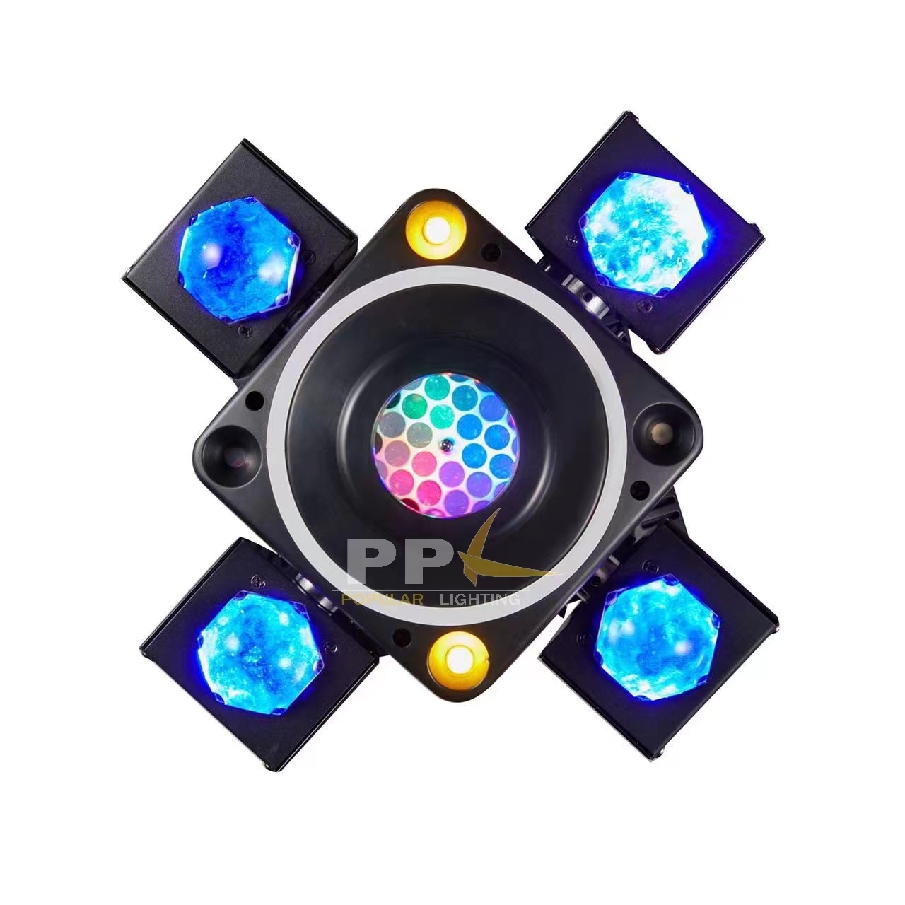 New Design Mini Four Arms Beam, Kaleidoscope, Halo, Strobe, Laser 5in1 DJ Disco Effect Light