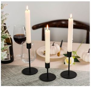 3 ou 6 bougeoirs courts noirs pour Halloween Bougeoirs coniques en fer pour bougies chandeliers - Product Image 3