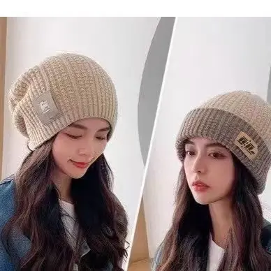 قبعة شتوية جديدة للنساء 2024 دافئة قبعة لحماية الأذن قبعة منسوجة بسيطة على الموضة للرجال