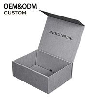 Scatola Pieghevole Magnetica di Lusso Personalizzata Grigia, Confezione Regalo Rigida Premium con Personalizzazione Logo, Fodera in Spugna, Ecologica, Produzione in Fabbrica