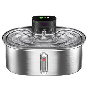 Fontaine à eau intelligente rechargeable en acier inoxydable pour animaux de compagnie, ronde, 1200g, détachable, pour chiens et chats, fabriquée par des fabricants d'articles pour animaux. - Product Image 1
