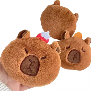 Capybara felpa mini cremallera monedero cartera llavero lindo capybara bolsa Anime juguete esponjoso Kawaii Plushie regalo suave juguetes <span class=keywords><strong>de</strong></span> peluche - Product Image 1