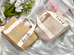 Bachelorette Party <b>Wedding</b> <b>Gifts</b> Custom Beach Straw <b>Bags</b> Bridesmaid Proposal Tote <b>Bag</b> Decor - Product Image 3