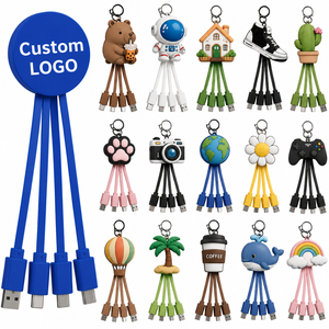 Cable de Carga USB 3 en 1 con Diseño de Animal de Dibujos Animados, 2.4A, para Tablet y Teléfono Móvil, con Logotipo Personalizado - Product Image 1