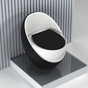 Bát Nhà Vệ Sinh Nhà Vệ Sinh Nhà Vệ Sinh Hình Quả Trứng Tròn Bằng Gốm Màu Mờ Thiết Kế Mới - Product Image 2