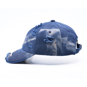 Sombrero de papá personalizado, 6 paneles desestructurada de gorra de béisbol, gorras rasgadas bordadas al por mayor - Product Image 5