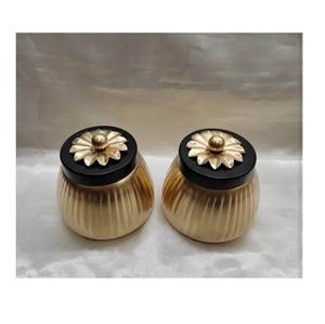 Pot à bonbons en métal vintage GoldPowder Coated Handmade Designer Nut Server Forme ronde Vente en gros Pot à fruits secs en métal de luxe - Product Image 2