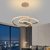 Nouveauté OEM, lustre design de personnalité de la mode de luxe, décoration intérieure moderne de chambre à coucher, éclairage suspendu LED à intensité variable pour les soins des yeux