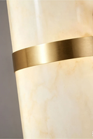 Applique murale LED minimaliste en laiton et albâtre en forme de capsule pour chevet, couloir, miroir de vanité, éclairage décoratif intérieur