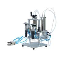 Machine de remplissage de liquides sous vide semi-automatique à double tête de haute précision, type pneumatique, pour huiles parfumées et liquides cosmétiques en bouteille