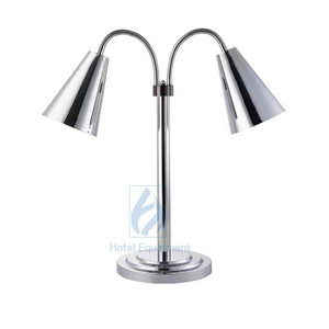 Lampada Riscaldante per Alimenti in Oro Rosa, Scaldavivande Elettrico Portatile con Lampada Riscaldante a 2 Teste Autoportante per Casa e Ristorante - Product Image 3