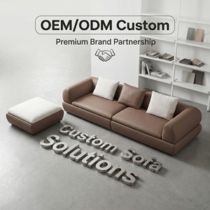 Canapé d'angle 3 places en cuir véritable, couleur personnalisée, coins droits, tissu écologique durable pour appartement, hôtel, villa - Product Image 2