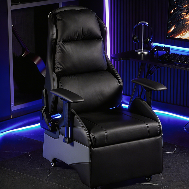 Premium Nappa Leather Ergonomic Gaming Racing Chair Massage Function 360 Degree Swivel Adjustable Recliner Adjustable Armrest