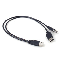 Kabel Dual USB-Kabel Schützen Sie mehrere USB-Ladegeräte Y-Kabel Splitter 1 Buchse 2 Stecker USB 2.0 Ein Stecker auf zwei Buchse PVC Schwarz 20CM