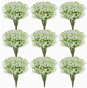 Décoration de fête de mariage, jardin, maison, fleurs artificielles en plastique de 29 cm, luxueuses fleurs artificielles de type Gypsophile - Product Image 1