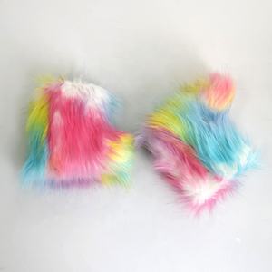 الجملة الأم وأنا رخيصة أحذية الثلوج الفراء مجموعة أطفال الأطفال فو فراء الأحذية مع حقيبة مطابقة و عقال النساء الفراء الثلوج - Product Image 5